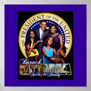 PÓSTER PRESIDENTE BARACK OBAMA E FAMÍLIA