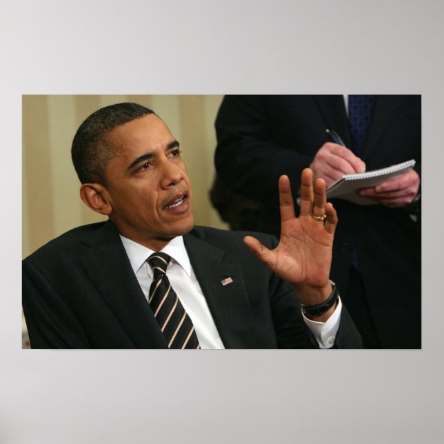 Poster Presidente Barack Obama fala à imprensa (Frente)