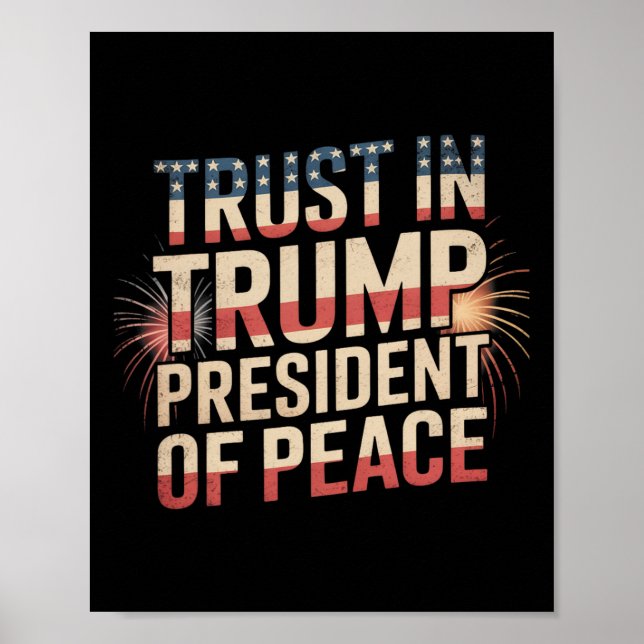 Poster Presidente Da Paz Confia No Trump 1  (Frente)