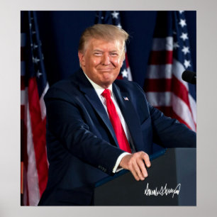 Poster Presidente Donald Trump 4 de julho de 2020 & Sig
