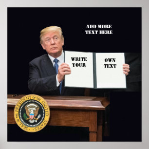 Poster Presidente Donald Trump - escreva seu próprio