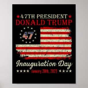 Poster Presidente Donald Trump Inauguration Day 2025 Vint