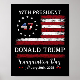 Poster Presidente Donald Trump Inauguration Day 2025 Vint