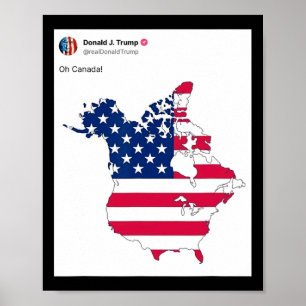 Poster Presidente Donald Trump Oh Canadá Bandeira America