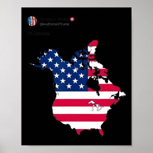 Poster Presidente Donald Trump Oh Canadá EUA Bandeira Ame