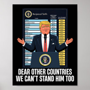 Poster Presidente Donald Trump Tarifa de 2025 Não Podemos