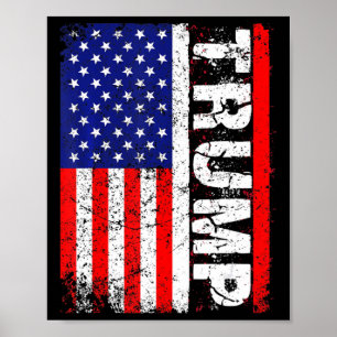 Poster PRESIDENTE Donald Trump Vintage EUA Flag