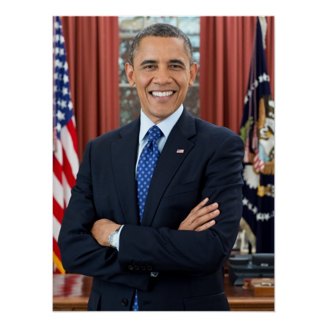 Póster Presidente dos EUA Barack Obama Glossy (Frente)