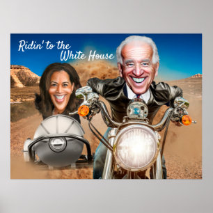 Poster Presidente Eleitor Joe Biden e Kamala Harris Biker
