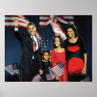 Póster Presidente Eleitor Obama & Família