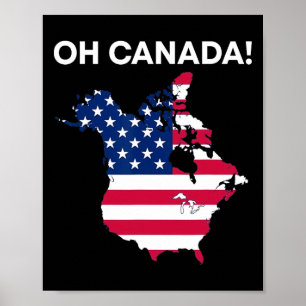 Poster Presidente Engraçado Donald Trump Oh Canadá Estado