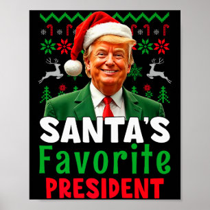 Poster Presidente Favorito do Papai Noel Santa Trump Xmas
