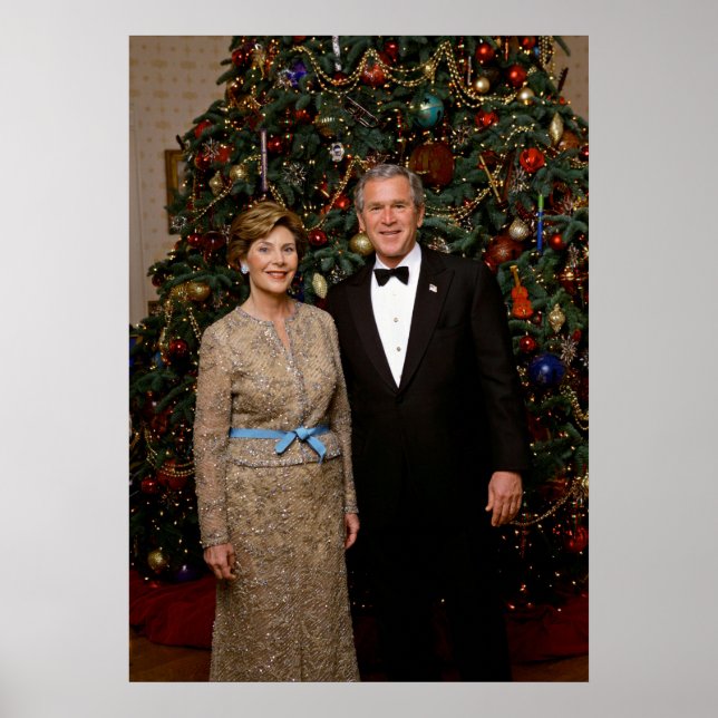 Poster Presidente George Bush, Laura Natal do Ano Branco  (Frente)