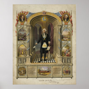 Póster Presidente George Washington como um Freemason