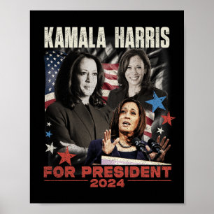 Poster Presidente Kamala Harris Não vamos voltar a 2024