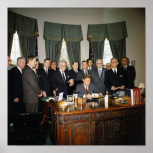 Poster Presidente Kennedy Manpower Act - Oval Office - 19