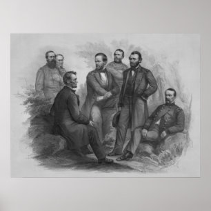 Póster Presidente Lincoln e seus comandantes