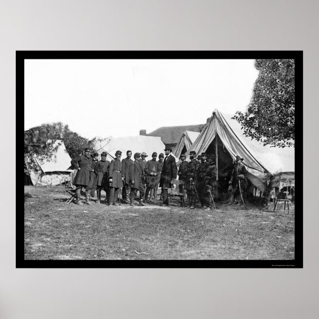 Poster Presidente Lincoln no Antietam 1862 (Frente)