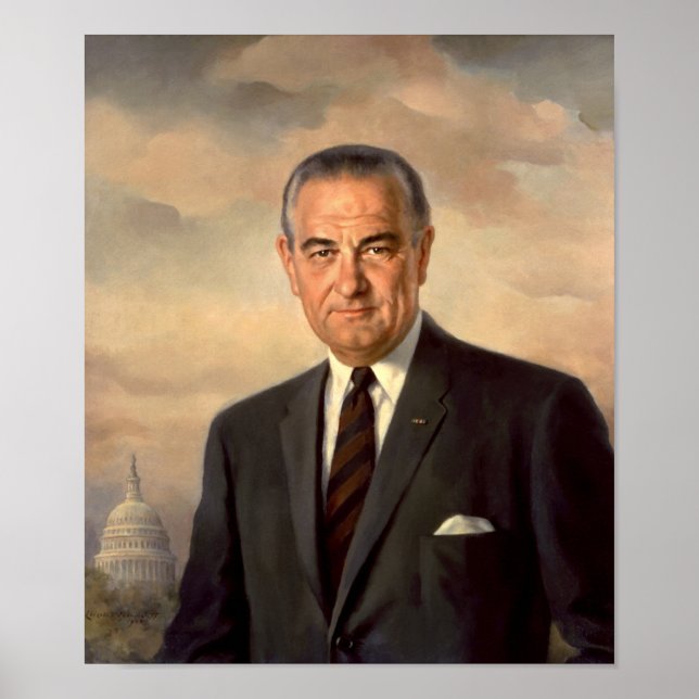 Póster Presidente Lyndon Johnson Painting (Frente)