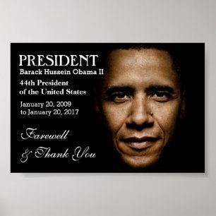 Póster Presidente Obama Farewell & Obrigado