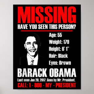 Poster Presidente Obama T Shirt ausente
