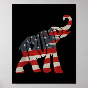 Poster Presidente Trump 2024 Elefante Republicano Trump