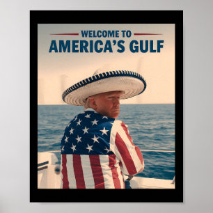 Poster Presidente Trump América do Golfo do México Sombre