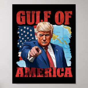 Poster Presidente Trump Bem-vindo ao Golfo da América Méx