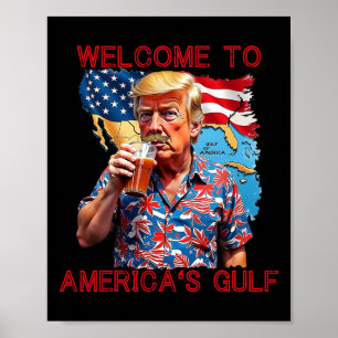 Poster Presidente Trump Bem-vindo ao Golfo da América Méx
