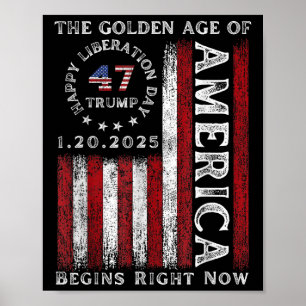 Poster Presidente Trump declara feliz dia de libertação