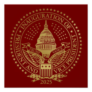 Póster Presidente Trump VP Vance Inauguration Day 2025