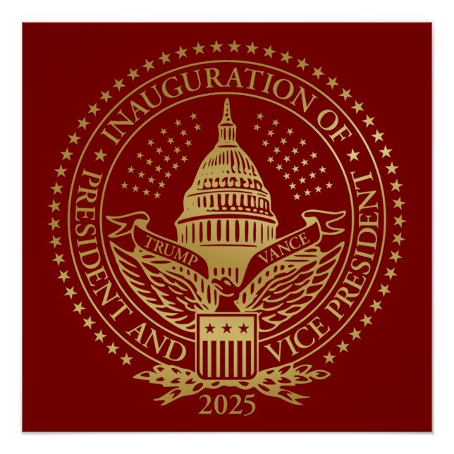 Póster Presidente Trump VP Vance Inauguration Day 2025 (Frente)