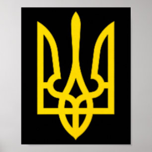 Poster Presidente Volodymyr Zelensky - Ucrânia Tryzub Tri
