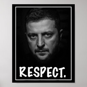 Poster Presidente Zelensky Retrato Respeito Apoio Ucrânia