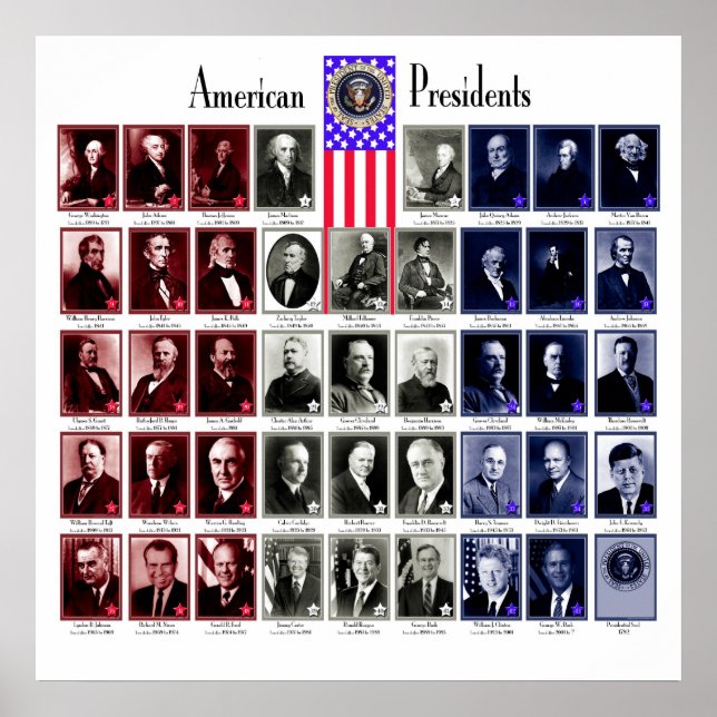 PÓSTER PRESIDENTES AMERICANOS C/566 BRANCOS (Frente)