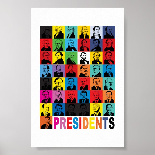 Póster Presidentes do estilo pop (Frente)