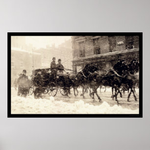 Póster Presidentes Roosevelt e carruagem de Taft ao