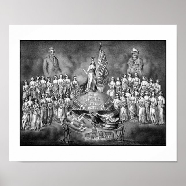 Póster Presidentes Washington e Jackson (Frente)