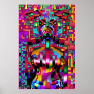Poster Preso em uma Falha no Teleportal - Arte de Ken Gag