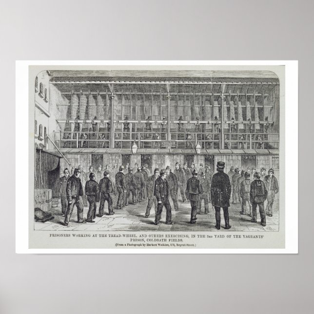 Póster Presos que trabalham na roda-do-piso e outros ex (Frente)