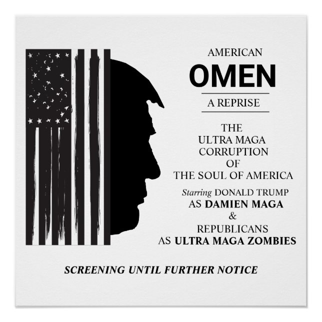 Póster Presságio Americano em Preto (Frente)