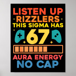 Poster Prestem Atenção Rizzlers Este Sigma Tem 67 Energia