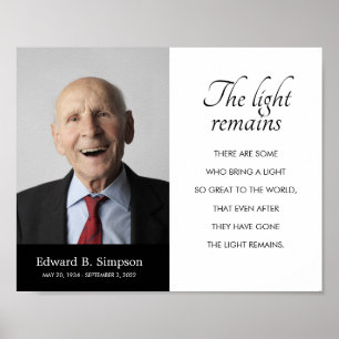 Poster Preto: A Luz Continua A Ser Foto Do Memorial Funer