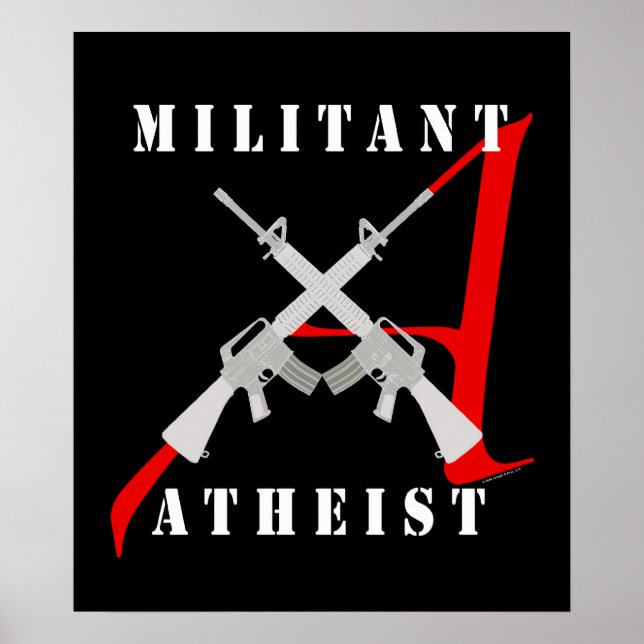 Poster preto ateu militante (Frente)