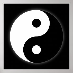 Poster preto & branco de Yin Yang