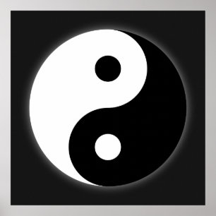 Poster preto & branco de Yin Yang
