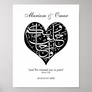 Poster Preto & Branco Nós Criamos Você em Pares Nikkah