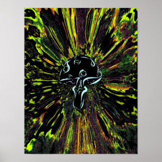 Poster Preto Cachorro Negro Tye Dye