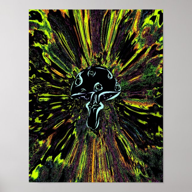 Poster Preto Cachorro Negro Tye Dye (Frente)