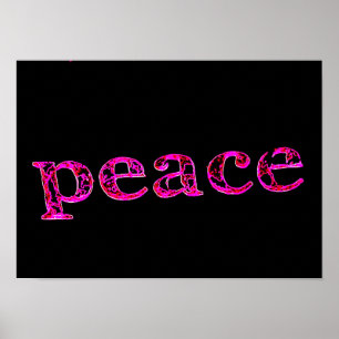 Poster preto cor-de-rosa da paz